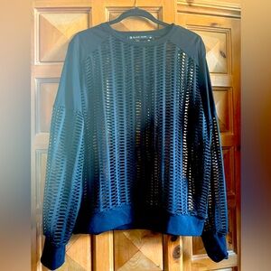 Blanc Noir Mesh Crewneck Top